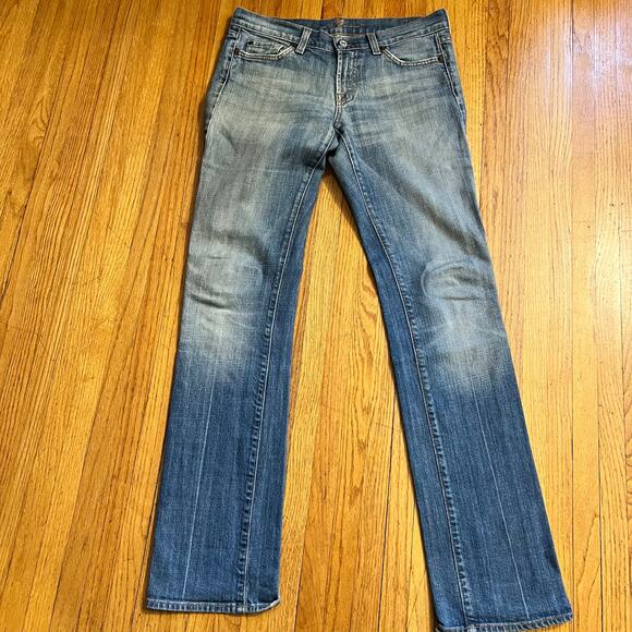 7 for All Mankind Jeans Womens 29 Straight Leg Mid Rise Denim Pants - Picture 1 of 11